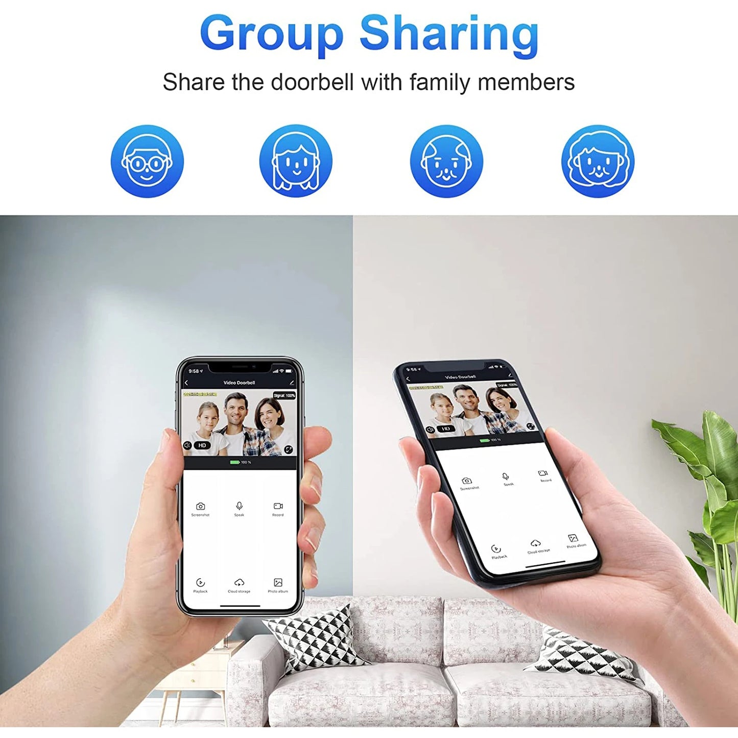 1080P WiFi Smart Video Doorbell with Night Vision & Motion Detect