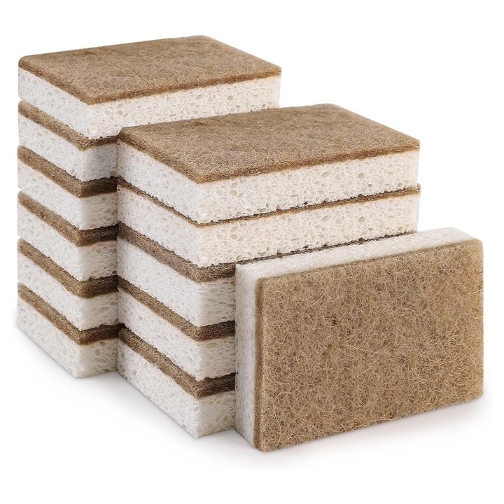 Eco-Friendly Natural Dish Sponges – Biodegradable Coconut Scrubbers 12-Pack