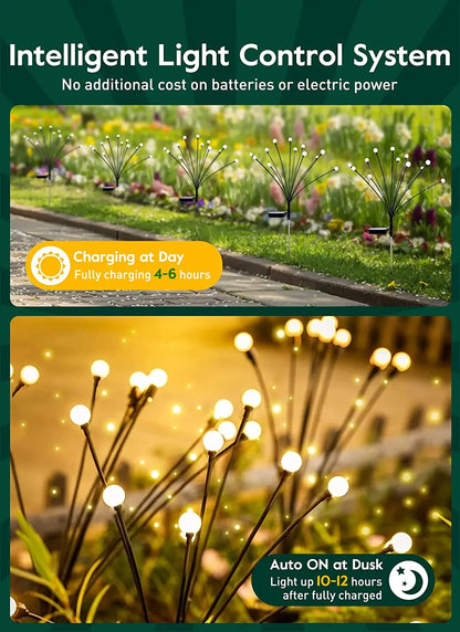 8 LED Solar Firefly Garden Lights – Outdoor Waterproof Pathway Decor