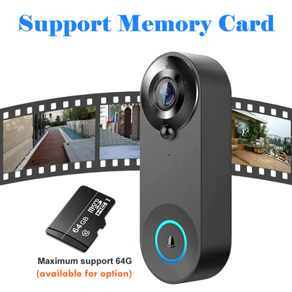 1080P WiFi Smart Video Doorbell with Night Vision & Motion Detect