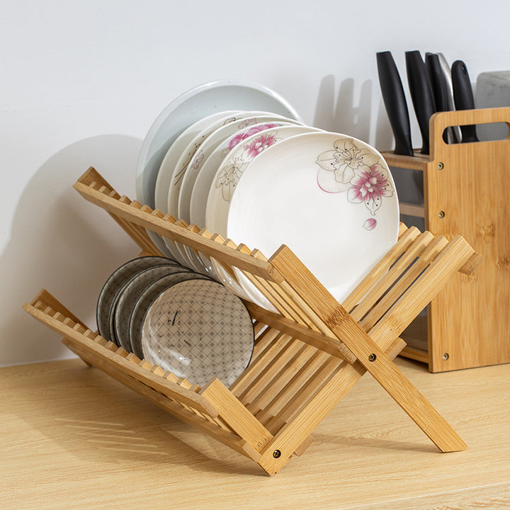 Bamboo Double-Layer Kitchen Dish Drying Rack